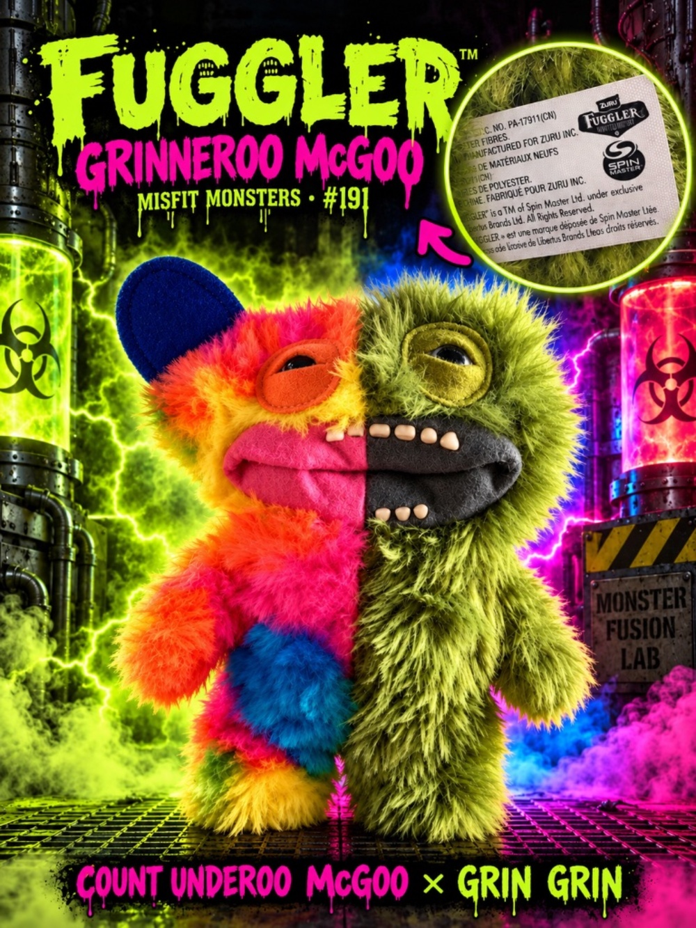 Fuggler Grinneroo McGoo #191 Misfit Monsters 9β Plush